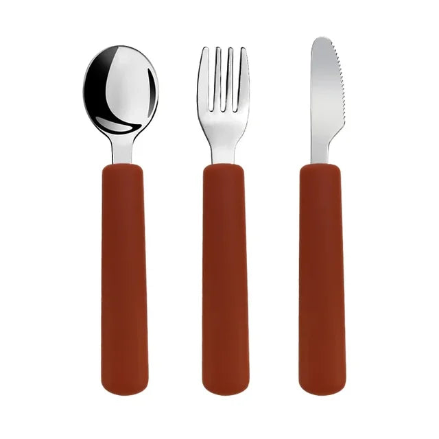 Soft Grip Cutlery Set - Spoon + Fork + Knife