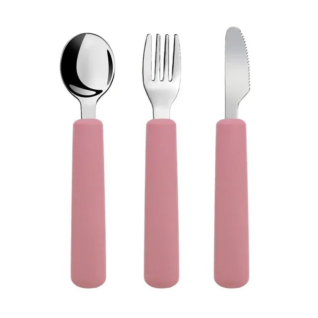 Soft Grip Cutlery Set - Spoon + Fork + Knife