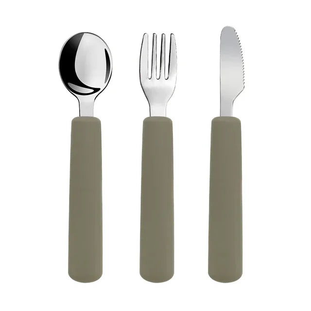 Soft Grip Cutlery Set - Spoon + Fork + Knife