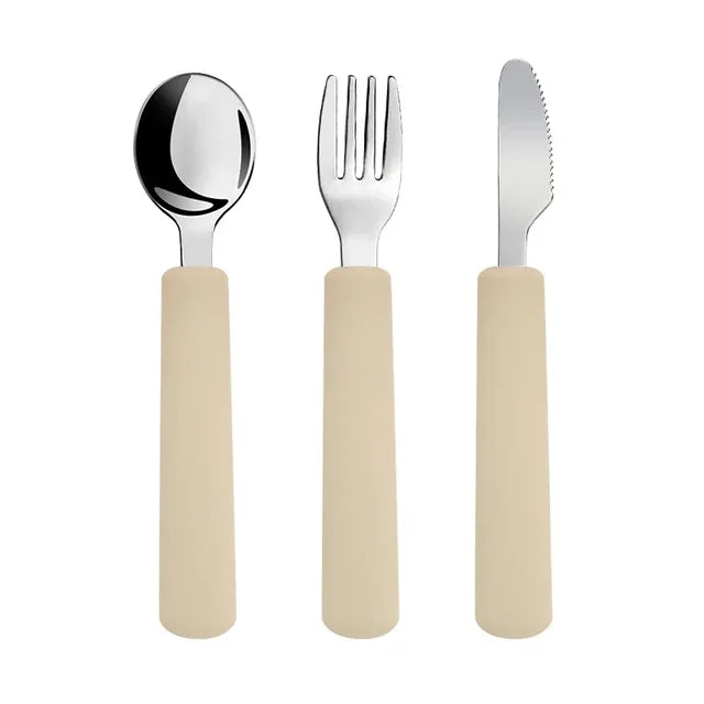 Soft Grip Cutlery Set - Spoon + Fork + Knife