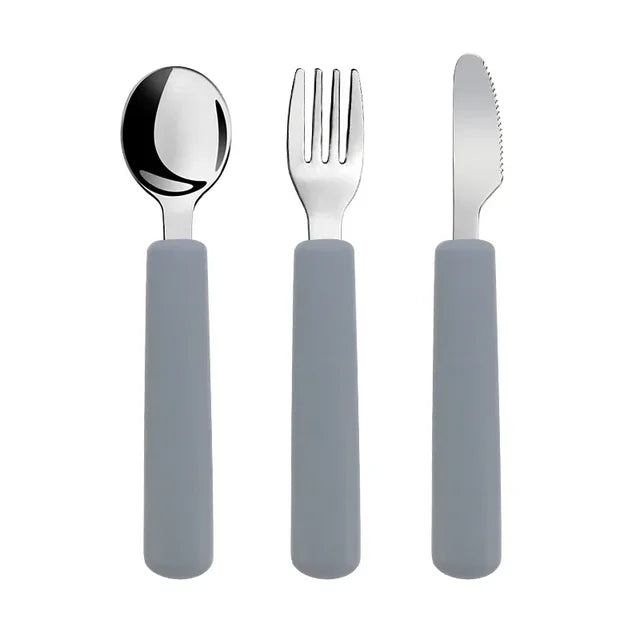 Soft Grip Cutlery Set - Spoon + Fork + Knife