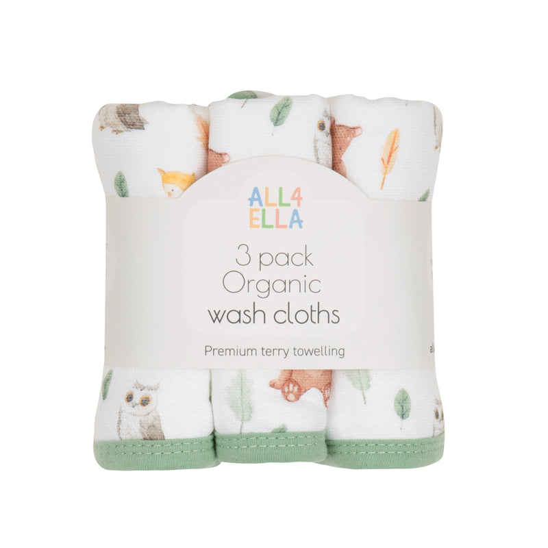 All4Ella - Organic wash cloth 3pk