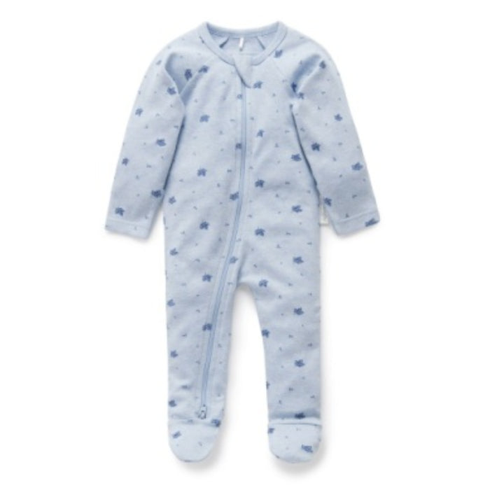 Purebaby - Zip Growsuit - Pale Grey