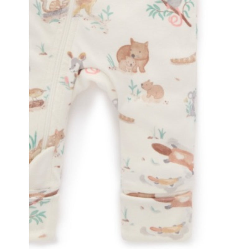 PureBaby - Zip Growsuit with Bib - Bush Babies