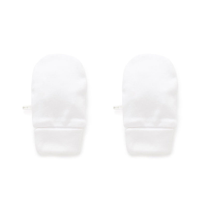 Purebaby baby mittens white