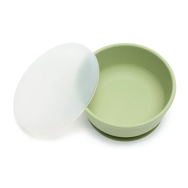 Baby Silicone Suction Bowl With Lid