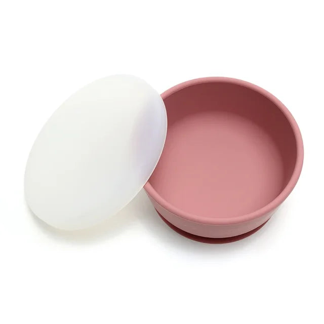 Baby Silicone Suction Bowl With Lid