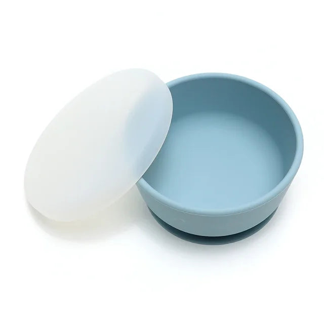 Baby Silicone Suction Bowl With Lid