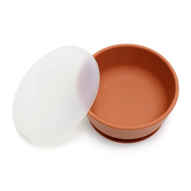 Baby Silicone Suction Bowl With Lid