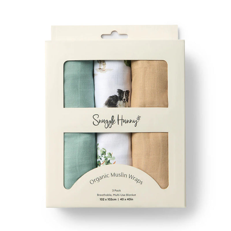 Snuggle Hunny - Large Organic Muslin Wraps 3 Pack