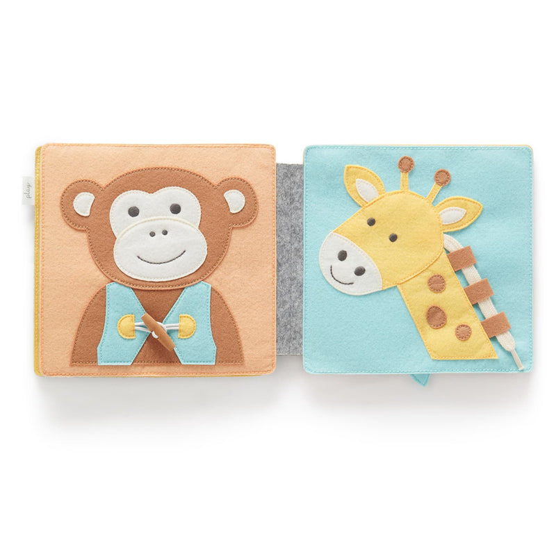 Purebaby felt activity book detail page monkey