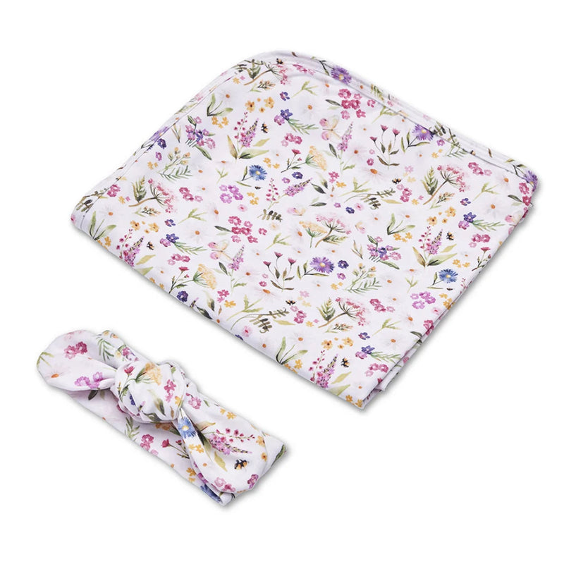 Snuggle Hunny Jersey Baby Wrap & Baby Headband or Baby Beanie Set