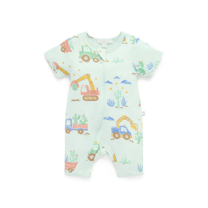 Purebaby Organic Short Sleeve Zip Bodysuit