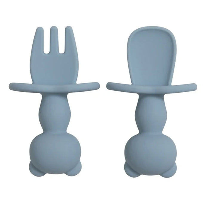 Baby Training Silicone Fork & Spoon Set - Teddy Bears - Bellelis