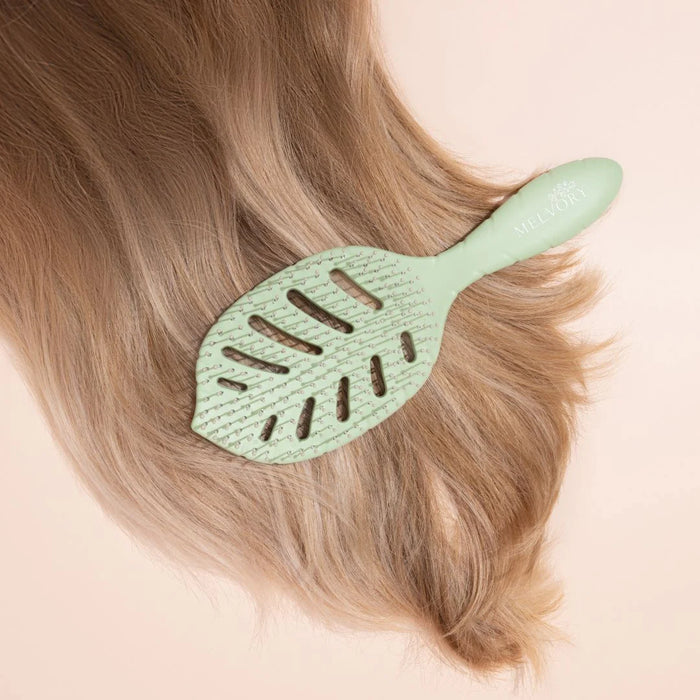 Melvory - Leaf Hair Brush - Pastel Green