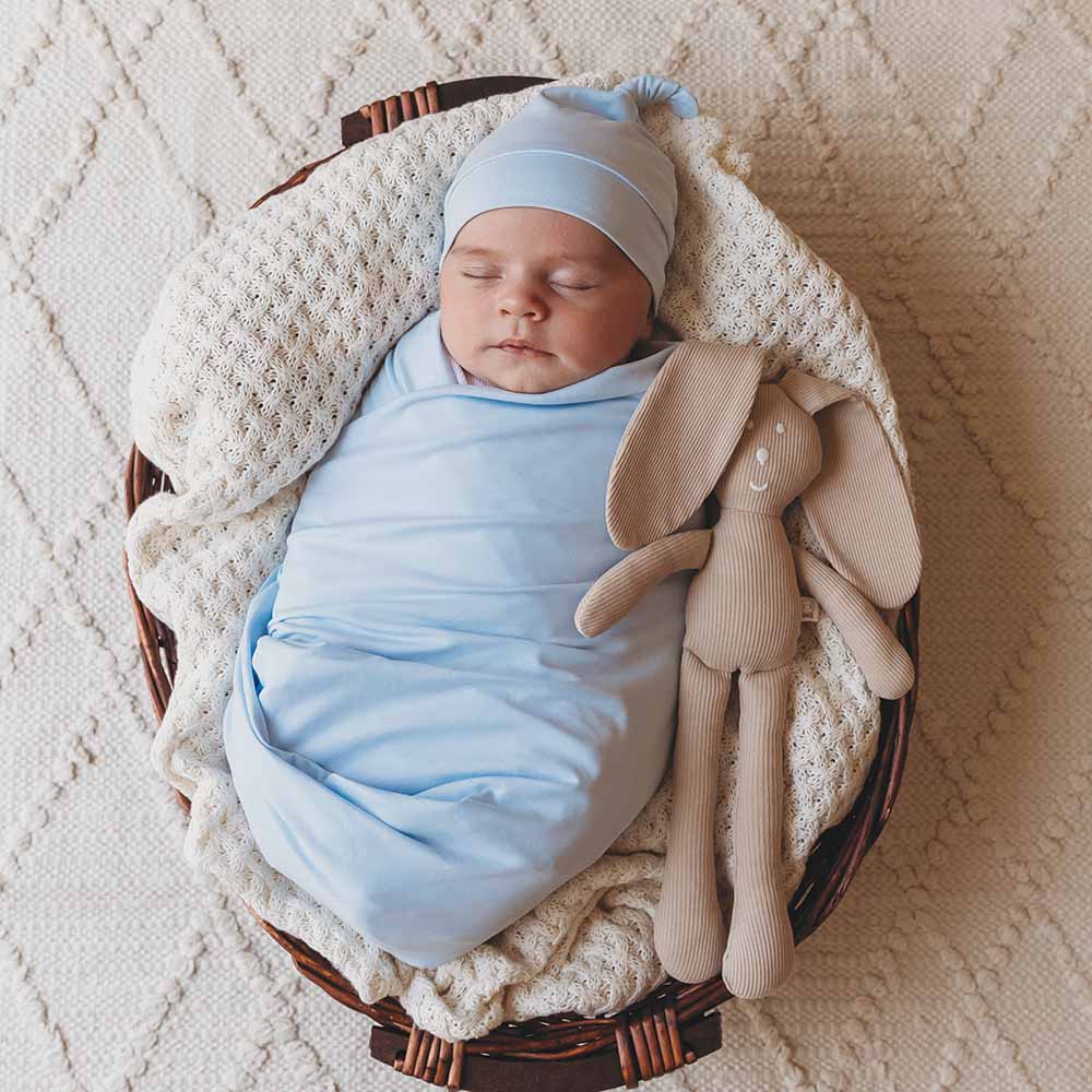 Snuggle Hunny Jersey Baby Wrap & Baby Headband or Baby Beanie Set - various