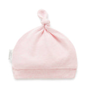 Purebaby knot hat pink melange