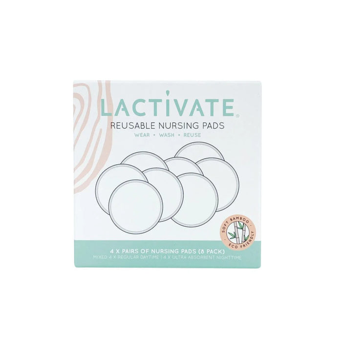 Lactivate Reusable Mixed White Nursing Pads- 8pk