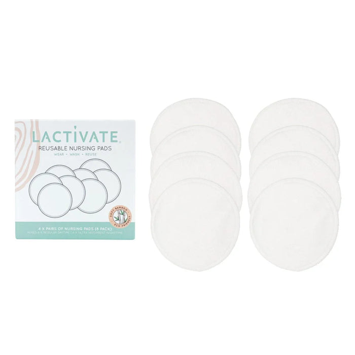 Lactivate Reusable Mixed White Nursing Pads- 8pk