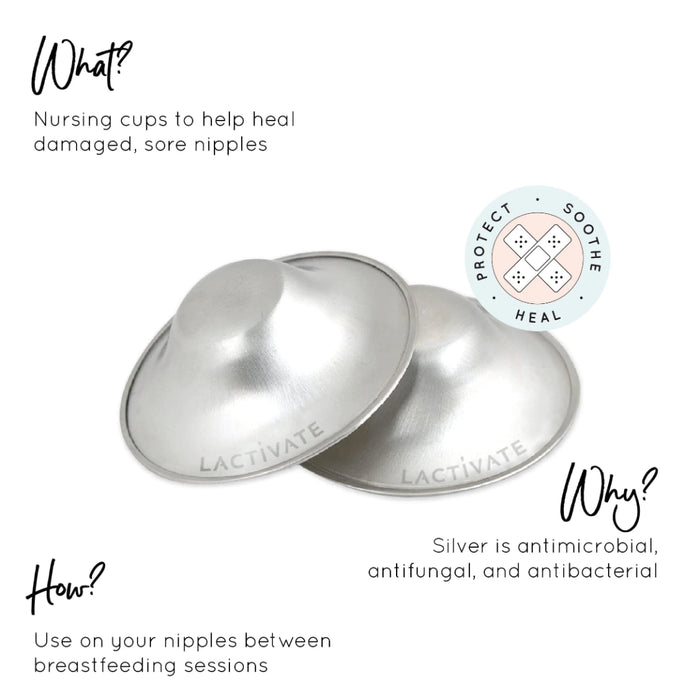 Lactivate - Silver Nursing Cups S/M