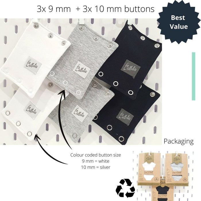 Best Value - 6x Snap & Extend® Bodysuit Extender  (assorted button size)