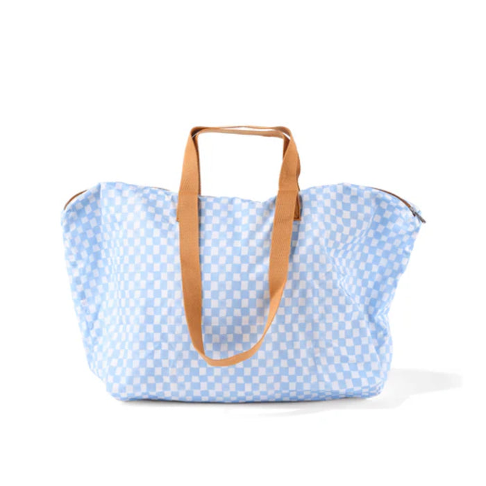 Fold-Up Tote - Blue Check