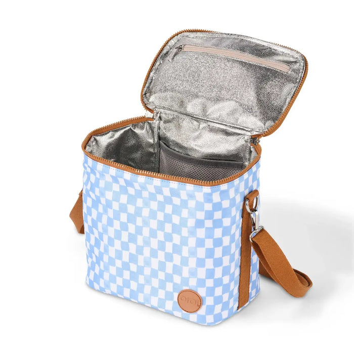 Insulated Lunch Bag Midi Blue Check