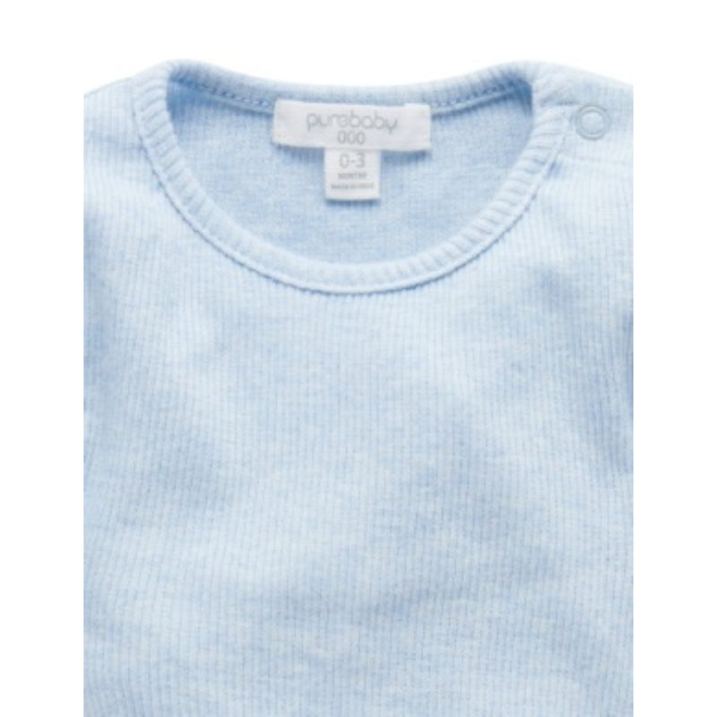 Purebaby - Ribbed Bodysuit Pale Blue
