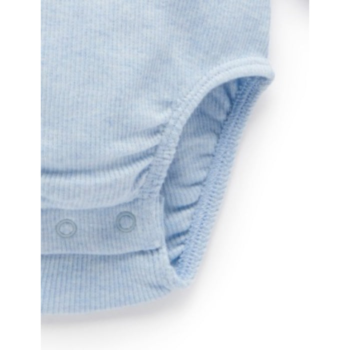 Purebaby - Ribbed Bodysuit Pale Blue