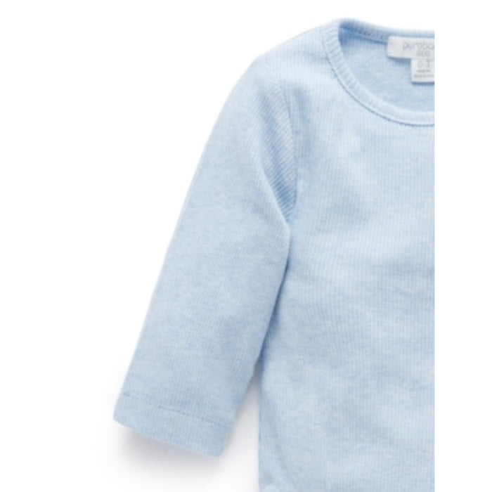 Purebaby - Ribbed Bodysuit Pale Blue