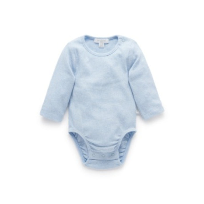 Purebaby - Ribbed Bodysuit Pale Blue