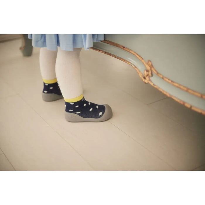 Sock Shoes - Polka | Navy - BigToes Australia