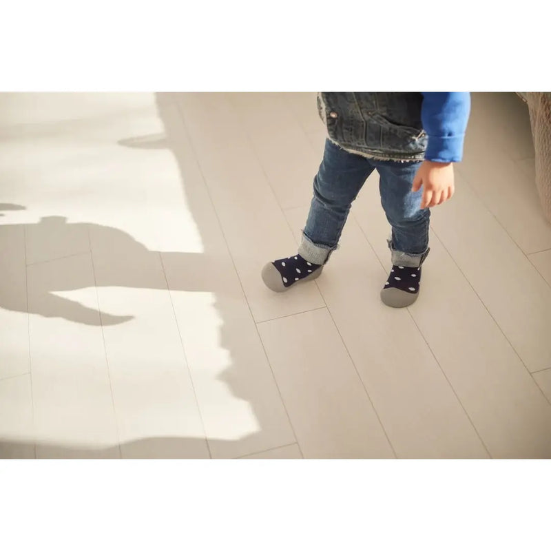 Sock Shoes - Polka | Navy - BigToes Australia