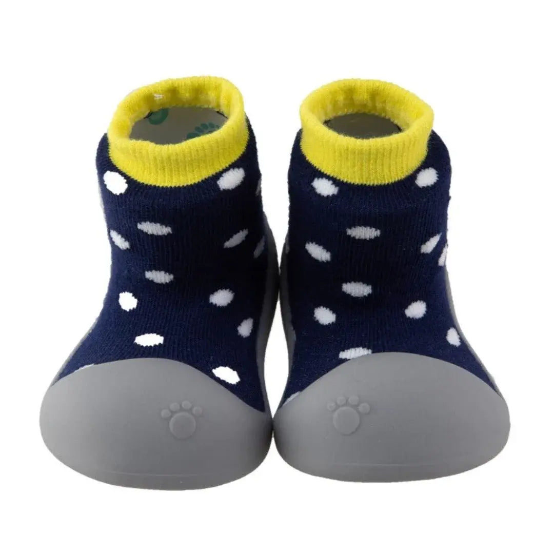 Sock Shoes - Polka | Navy - BigToes Australia