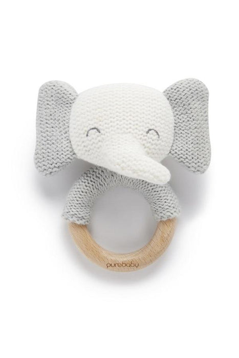 PureBaby - Knitted Animal Rattle