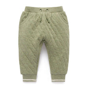 Purebaby quilted track pants olive