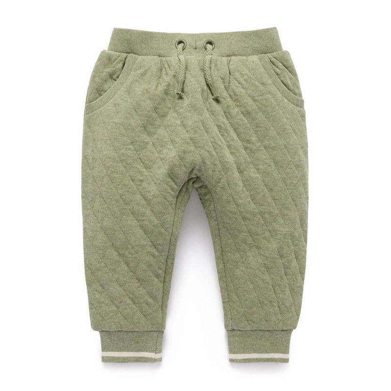 Purebaby quilted track pants olive