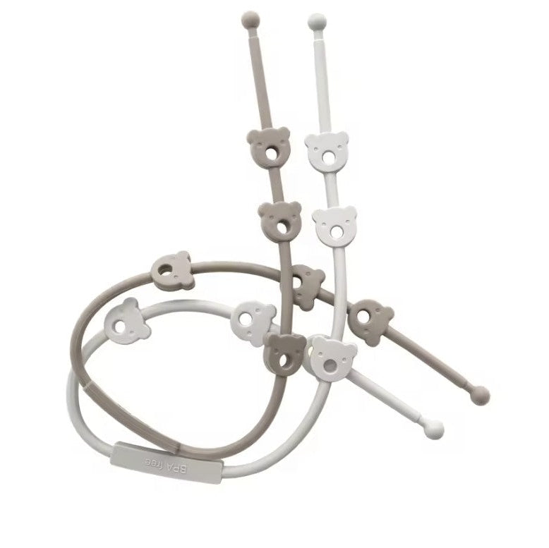Baby Silicone Toys and Dummy Straps - 2pcs