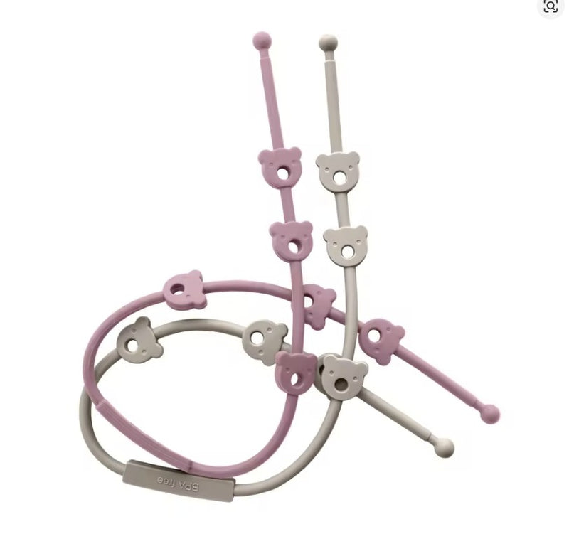Baby Silicone Toys and Dummy Straps - 2pcs
