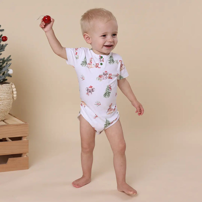 Snuggle Hunny - Kangas & Koalas - Short Sleeve Bodysuit - Christmas Exclusive