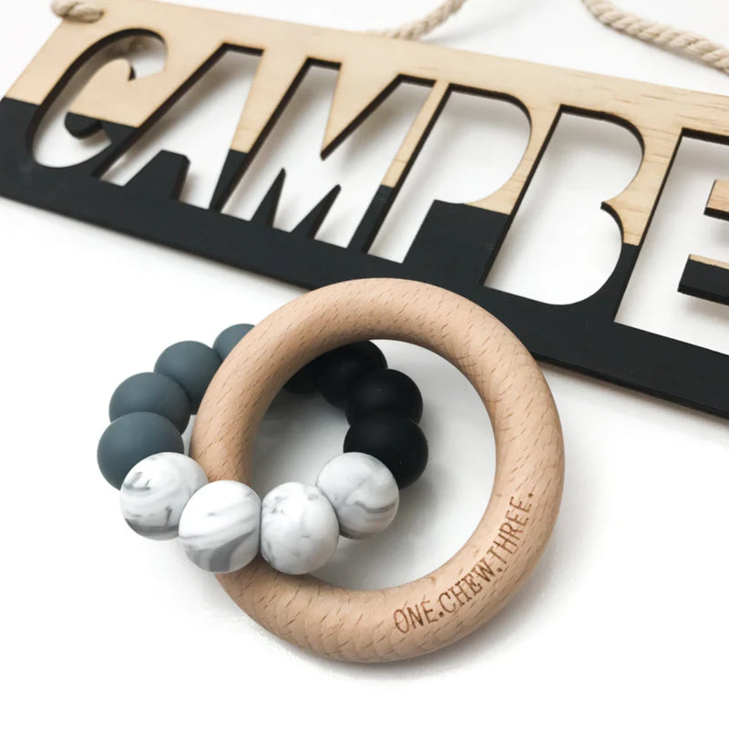DUO Silicone and Beech Wood Teether