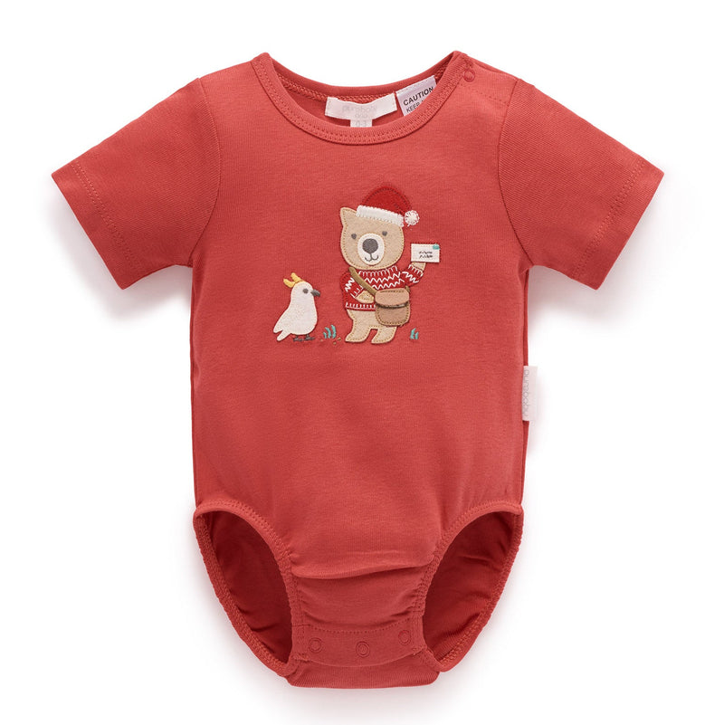 Purebaby Christmas Bodysuit