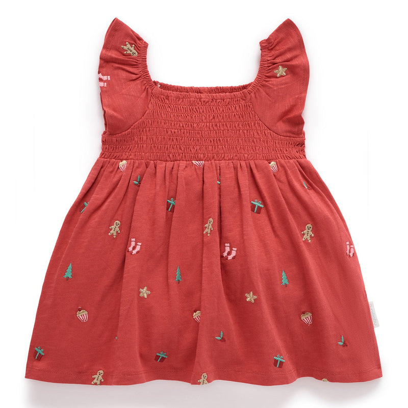 Purebaby - Christmas Broderie Dress