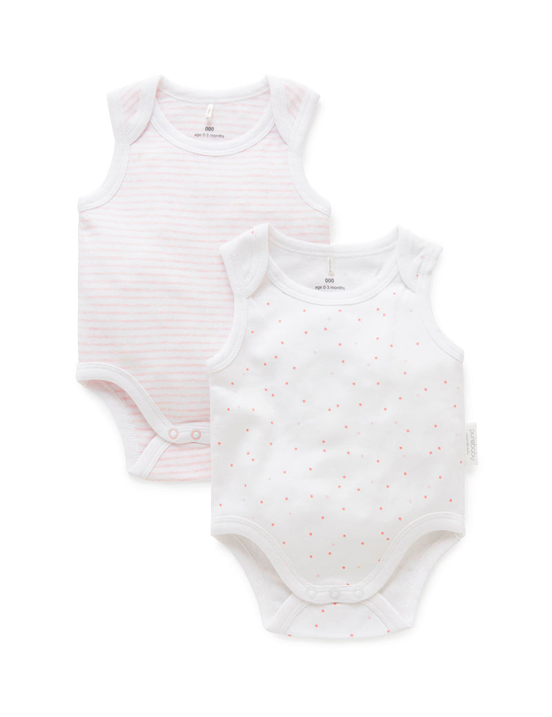PureBaby - Singlet Bodysuit 2pk