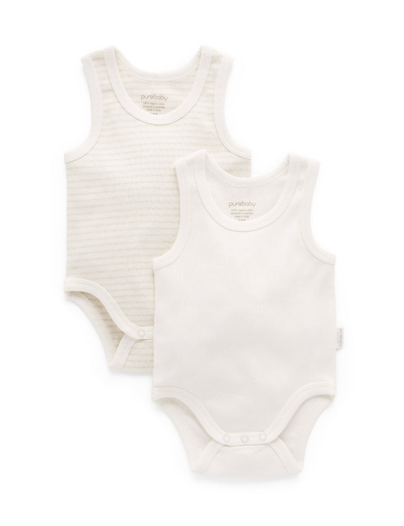 PureBaby - Singlet Bodysuit 2pk