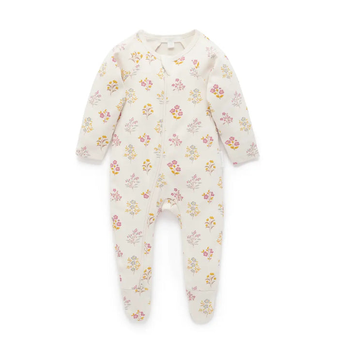 Purebaby Thick Zip Growsuit - Posie