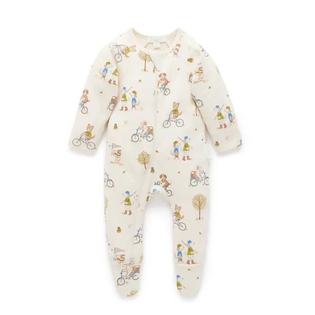 Purebaby Thick Zip Growsuit - Down River