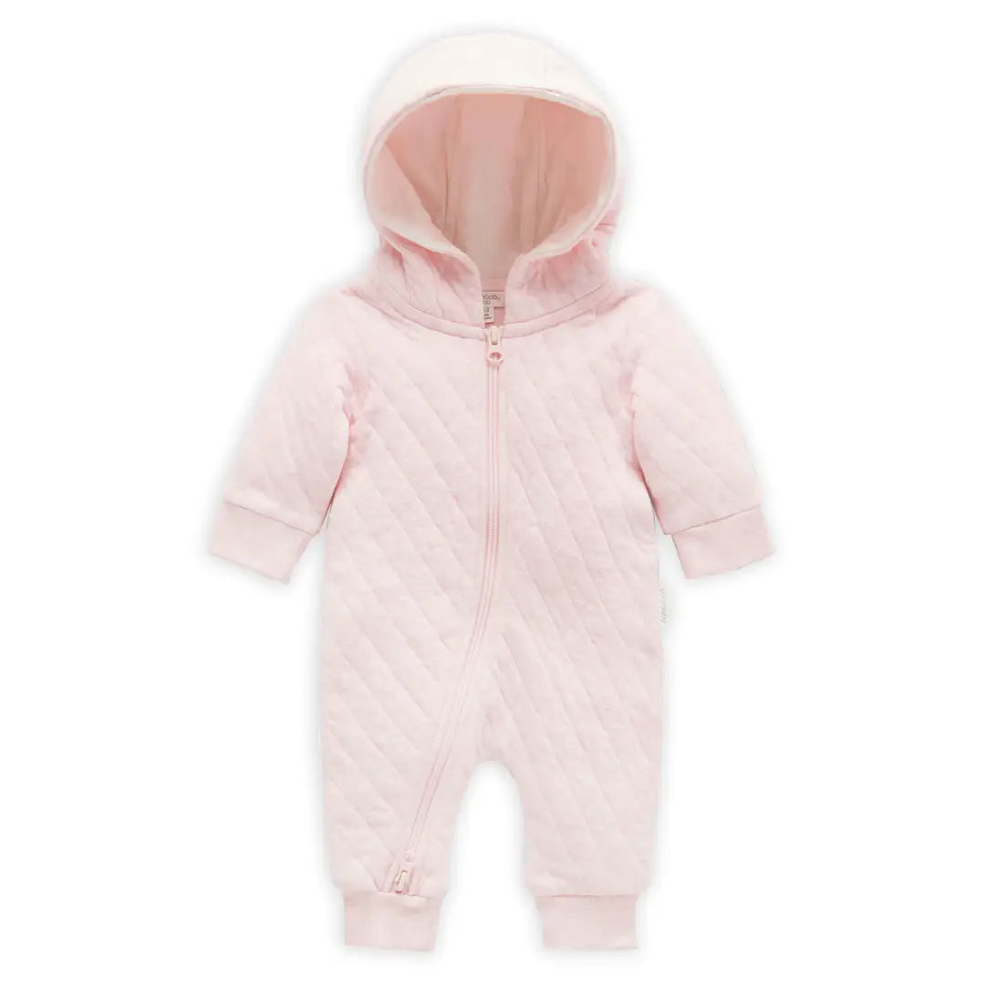 Purebaby Quilted Growsuit - Pink