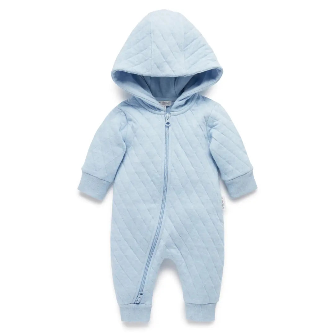 Purebaby Quilted Growsuit - Blue