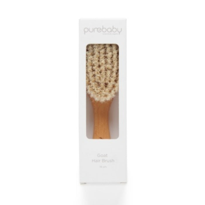 PureBaby - Goat Hair Brush with Box - Natural Walnut